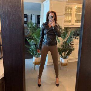 Black Leather Jacket with Diagonal Zipper, Blink (Danier), Size 2XS